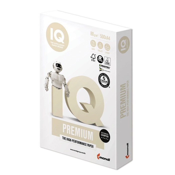 Бумага А4 500 л, IQ Premium, 80 г/м2, белизна 169% CIE, класс А+ - фото 51385096