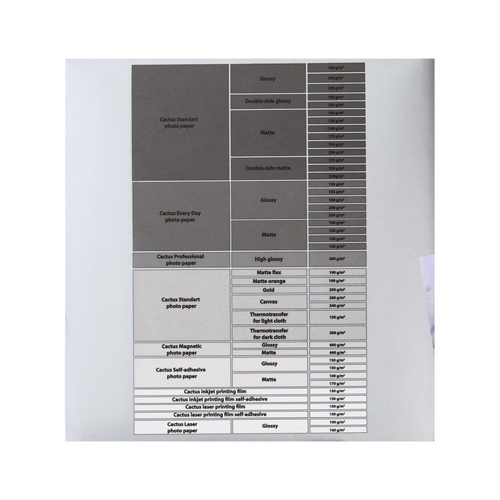 Фотобумага для струйной печати А6, 500 листов Cactus, 230 г/м2, односторонняя, матовая - фото 51385672