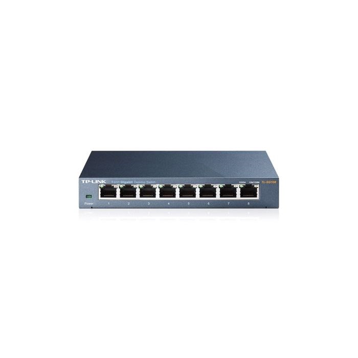 Коммутатор TP-Link TL-SG108 неуправляемый настольный 8x10/100/1000BASE-T - фото 51385716