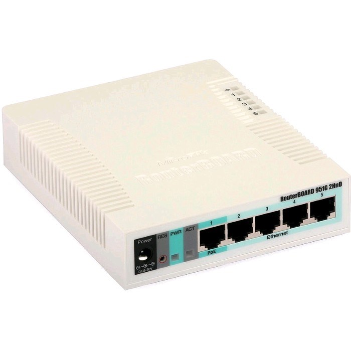 Маршрутизатор беспроводной MikroTik RB951G-2HND, 10/100/1000 Мбит, белый - фото 51385792