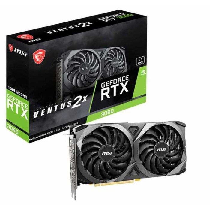 Видеокарта MSI RTX 3060 VENTUS 2X 12G, GeForce RTX 3060, 12Gb, GDDR6, HDMI, DP - фото 51385887