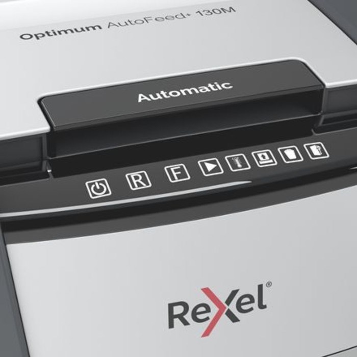 Шредер Rexel Optimum AutoFeed 130M, фрагменты 2х15мм, 130 листов, скрепки, скобы, пл.карты - фото 51385929