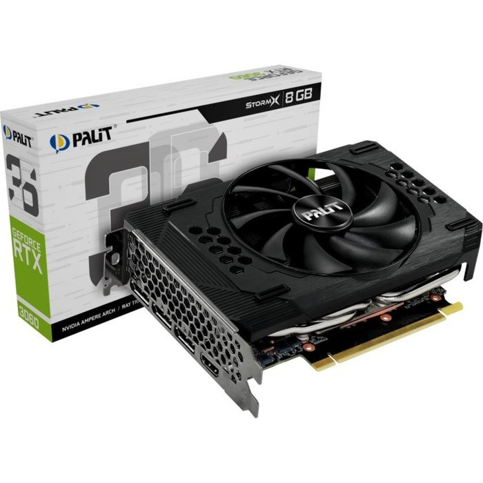 Видеокарта Palit PA-RTX3060 STORMX, GeForce RTX 3060 8Гб, GDDR6, HDMI, DP - фото 51386039