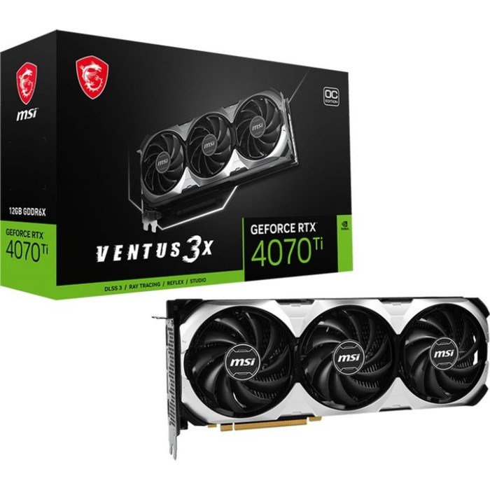 Видеокарта MSI Ti VENTUS 3X 12G OC, GeForce RTX 4070TI 12 Гб, GDDR6X, HDMI, DP - фото 51386065