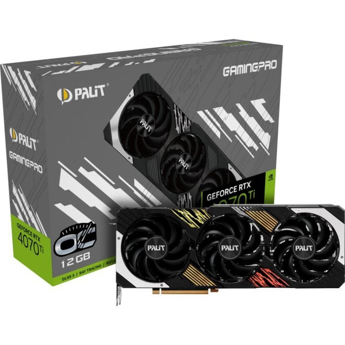 Видеокарта Palit GAMINGPRO OC, GeForce RTX 4070TI 12 Гб, GDDR6X, HDMI, DP - фото 51386073