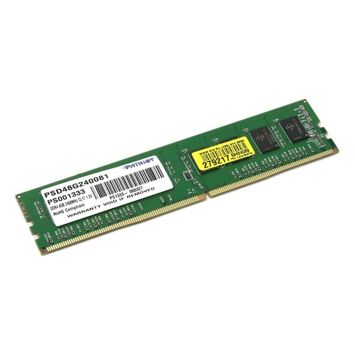 Память DDR4 8Gb 2400MHz Patriot PSD48G240081 RTL PC3-19200 CL16 DIMM 288-pin 1.2В - фото 51386234