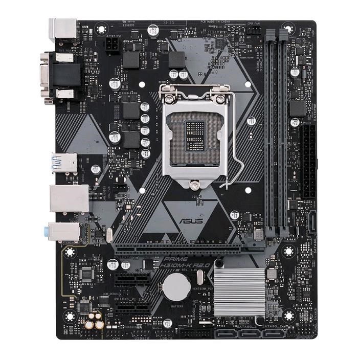 Материнская плата Asus PRIME H310M-K R2.0, LGA1151v2, H310, 2xDDR4, VGA, DVI, mATX - фото 51386288