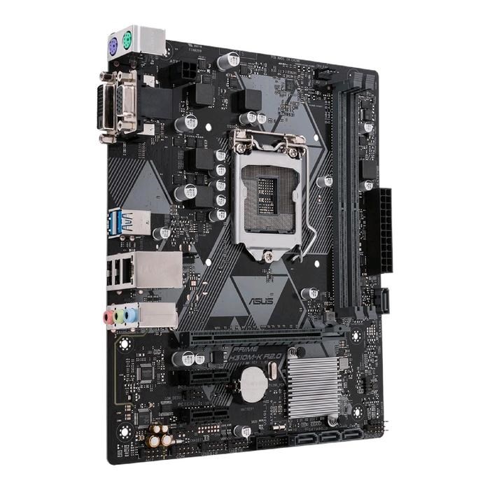 Материнская плата Asus PRIME H310M-K R2.0, LGA1151v2, H310, 2xDDR4, VGA, DVI, mATX - фото 51386289