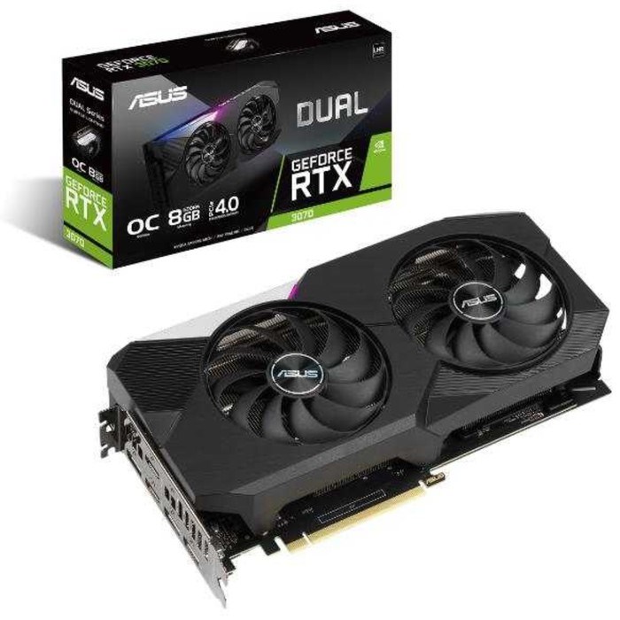 Видеокарта Asus DUAL-RTX3070-O8G-V2 LHR, GeForce RTX 3070, 8Gb, GDDR6, HDMI, DP - фото 51386360