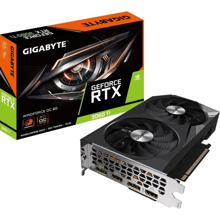 Видеокарта Gigabyte GV-N306TWF2OC-8GD, GeForce RTX 3060Ti, 8Gb, GDDR6, HDMI, DP - фото 51386372