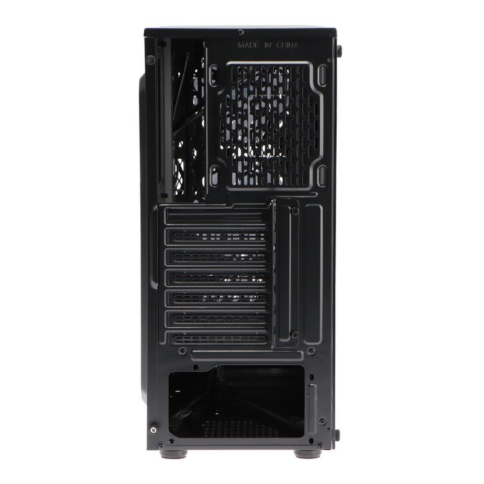 Корпус ExeGate Miditower EVO-8243, без БП, ATX, 2хUSB 2.0, 1хUSB 3.0, подсветка, чёрный - фото 51386470