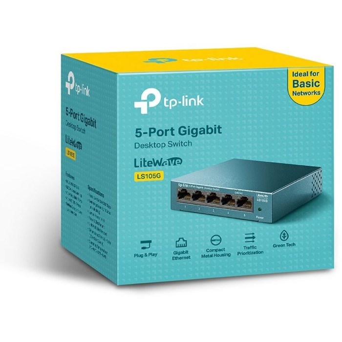 Коммутатор TP-Link LS105G, неуправляемый, 5х10/100/1000BASE-T - фото 51386507