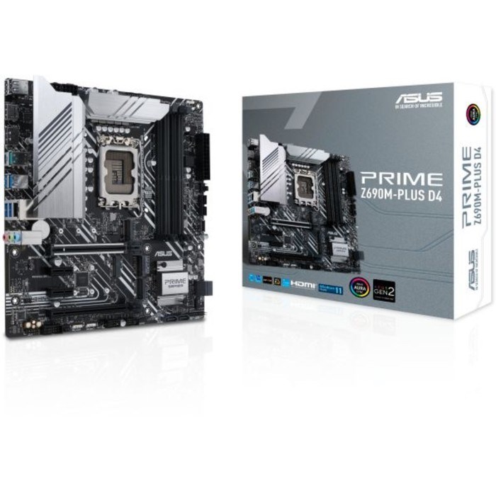 Материнская плата Asus PRIME Z690M-PLUS D4, LGA1700, Z690, 4хDDR4, VGA, HDMI, DVI, DP, mATX   967310 - фото 51386593