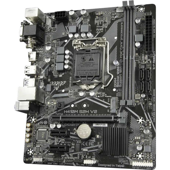 Материнская плата Gigabyte H410M S2H V2, LGA1200, H470, 2хDDR4, VGA, HDMI, DVI, mATX - фото 51386595