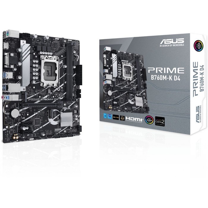 Материнская плата Asus PRIME B760M-K D4, LGA1700, B760, 2хDDR4, HDMI, VGA, mATX - фото 51386602