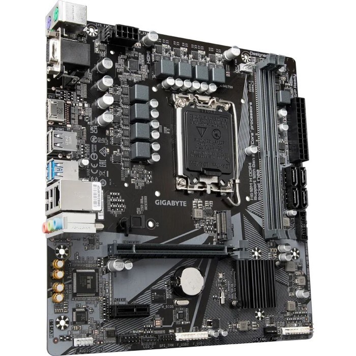 Материнская плата Gigabyte H610M H, LGA1700, H610, 2хDDR4, HDMI, VGA, mATX - фото 51386604