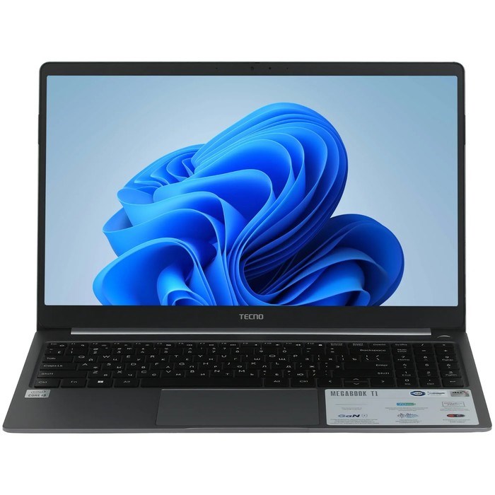 Ноутбук Tecno T1, 15.6", core i3, 12 Гб, SSD 256 Гб, Intel UHD, Win11, серый - фото 51386700