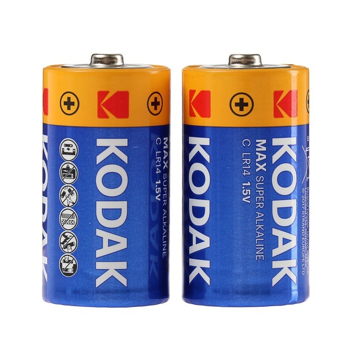 Батарейка алкалиновая Kodak Max, C, LR14-2BL, 1.5В, блистер, 2 шт. - фото 51386737