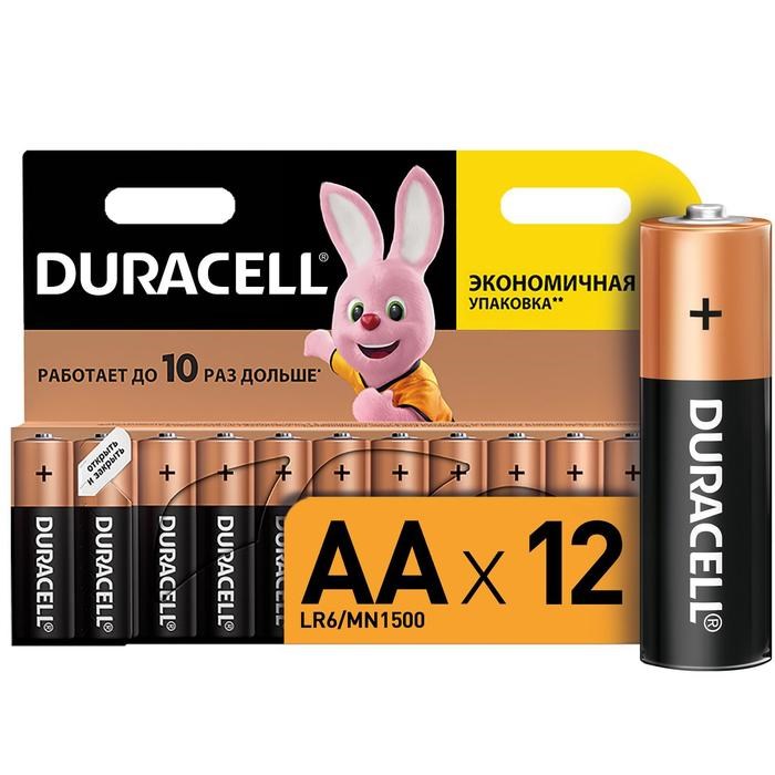 Батарейка алкалиновая Duracell Basic, AA, LR6-12BL, 1.5В, блистер, 12 шт. - фото 51386798