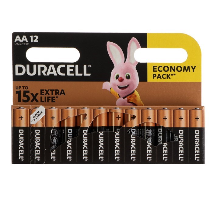 Батарейка алкалиновая Duracell Basic, AA, LR6-12BL, 1.5В, блистер, 12 шт. - фото 51386803