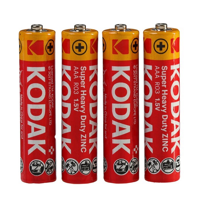 Батарейка солевая Kodak Extra Heavy Duty, AAA, R03-4S, 1.5В, спайка, 4 шт. - фото 51386927