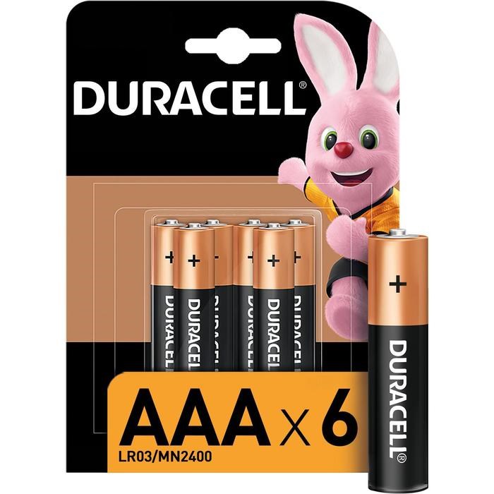 Батарейка алкалиновая Duracell Basic, AAA, LR03-6BL, 1.5В, блистер, 6 шт. - фото 51387077