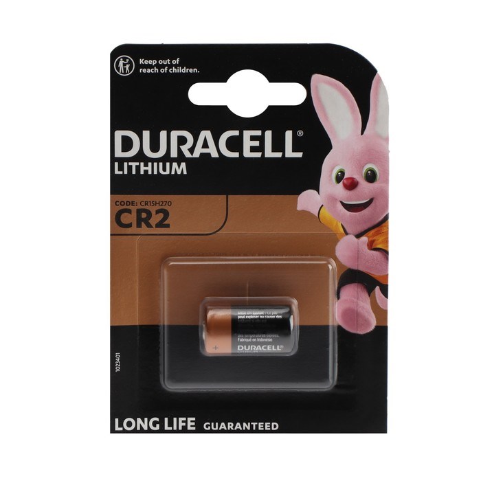 Батарейка литиевая Duracell, CR2 (DLCR2, ELCR2)-1BL, для фото, 3В, блистер, 1 шт. - фото 51387260