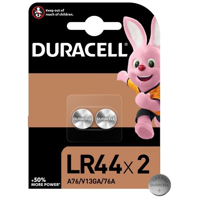 Батарейка алкалиновая Duracell, LR44 (А76, KA76, V13GA)-2BL, 1.5В, блистер, 2 шт. - фото 51387262