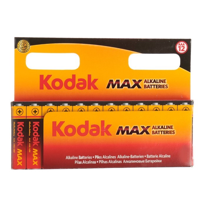 Батарейка алкалиновая Kodak Max, AAA, LR03-12BL, 1.5В, блистер, 12 шт. - фото 51387334