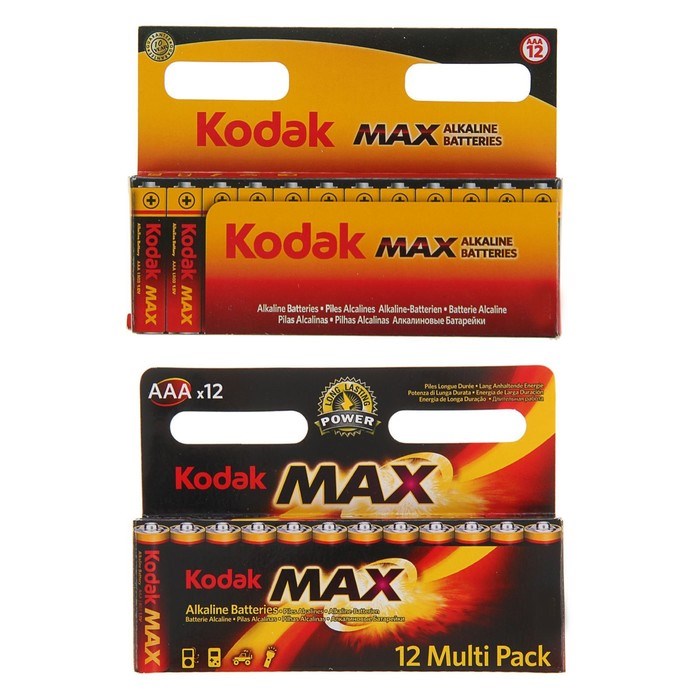 Батарейка алкалиновая Kodak Max, AAA, LR03-12BL, 1.5В, блистер, 12 шт. - фото 51387337