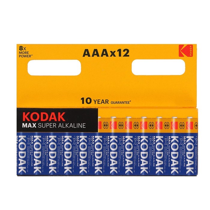 Батарейка алкалиновая Kodak Max, AAA, LR03-12BL, 1.5В, блистер, 12 шт. - фото 51387338