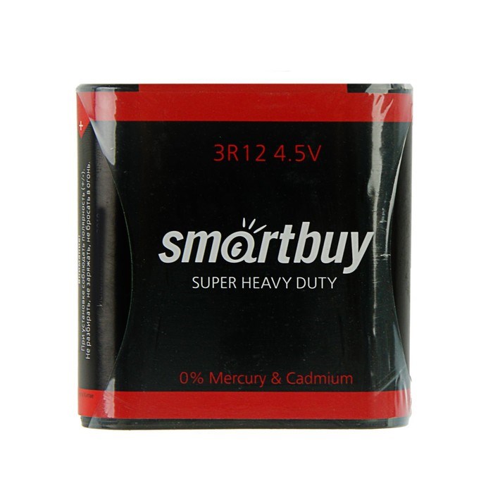 Батарейка солевая Smartbuy Super Heavy Duty, 3R12-1S, 4.5В, спайка, 1 шт. - фото 51387506