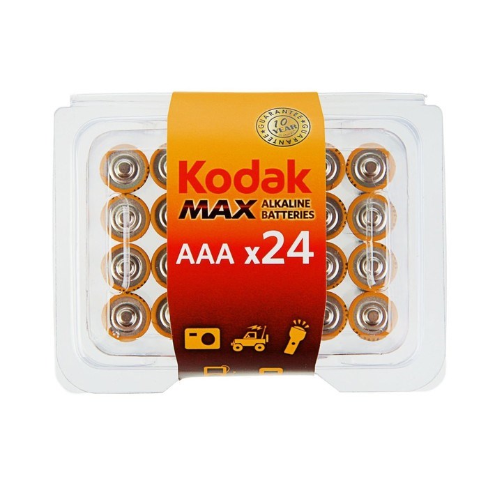 Батарейка алкалиновая Kodak Max, AAA, LR03-24BOX, 1.5В, бокс, 24 шт. - фото 51387559