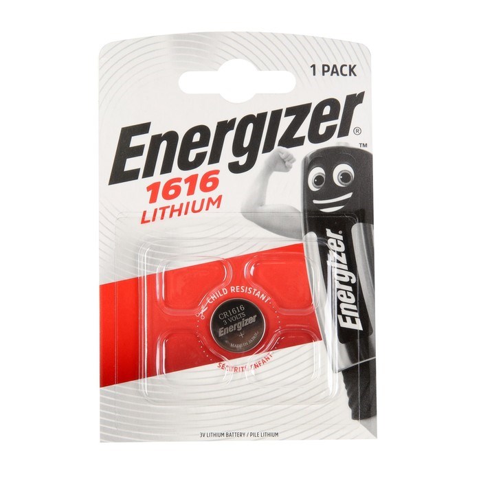 Батарейка литиевая Energizer, CR1616-1BL, 3В, блистер, 1 шт. - фото 51387625