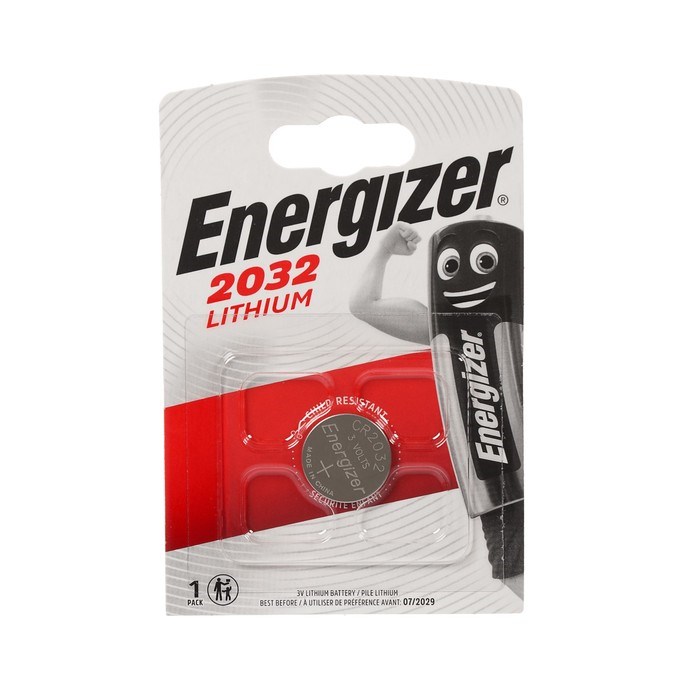 Батарейка литиевая Energizer, CR2032-1BL, 3В, блистер, 1 шт. - фото 51387629