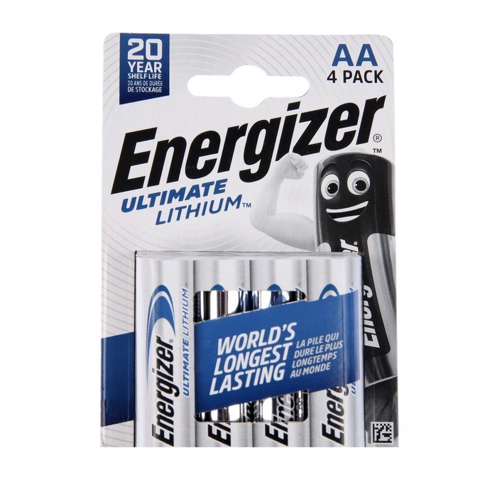 Батарейка литиевая Energizer Ultimate Lithium, AA, FR6-4BL, 1.5В, блистер, 4 шт. - фото 51387633