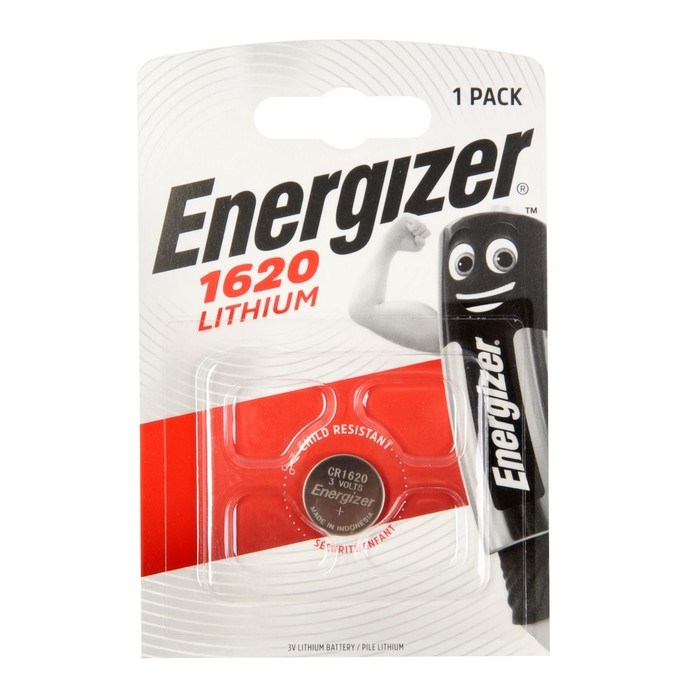 Батарейка литиевая Energizer, CR1620-1BL, 3В, блистер, 1 шт. - фото 51387635