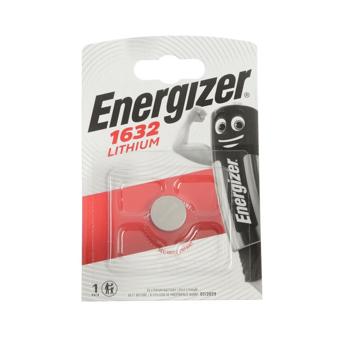 Батарейка литиевая Energizer, CR1632-1BL, 3В, блистер, 1 шт. - фото 51387639