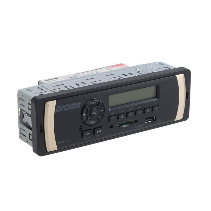 Автомагнитола Digma DCR-110G, 1DIN, 4 x 45 Вт, AUX, SD/MMC, USB - фото 51387661