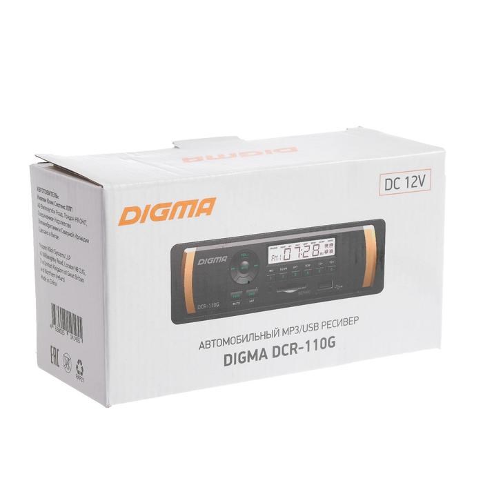 Автомагнитола Digma DCR-110G, 1DIN, 4 x 45 Вт, AUX, SD/MMC, USB - фото 51387663