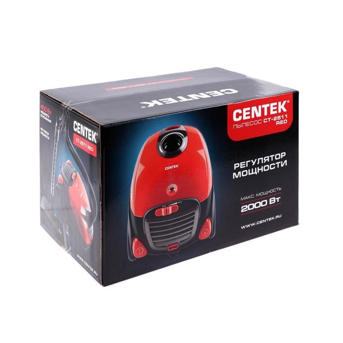 Пылесос Centek CT-2511, 2000/400 Вт, 2 л, красный - фото 51387734