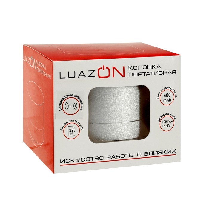 Портативная колонка LuazON LAB-05, 3 Вт, 520 мАч, Bluetooth, USB, microSD, microUSB, МИКС - фото 51388078