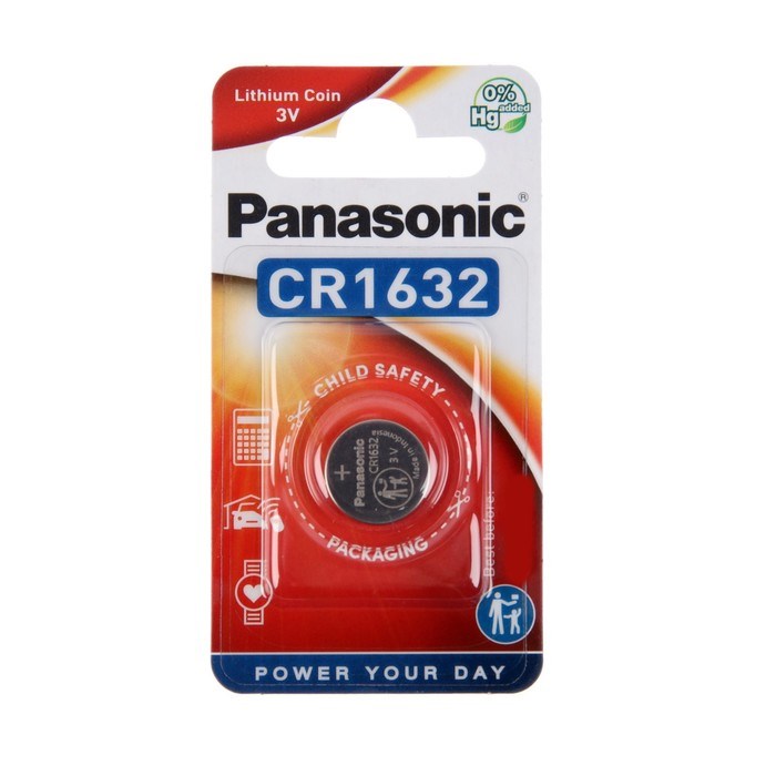 Батарейка литиевая Panasonic Lithium Power, CR1632-1BL, 3В, блистер, 1 шт - фото 51388288