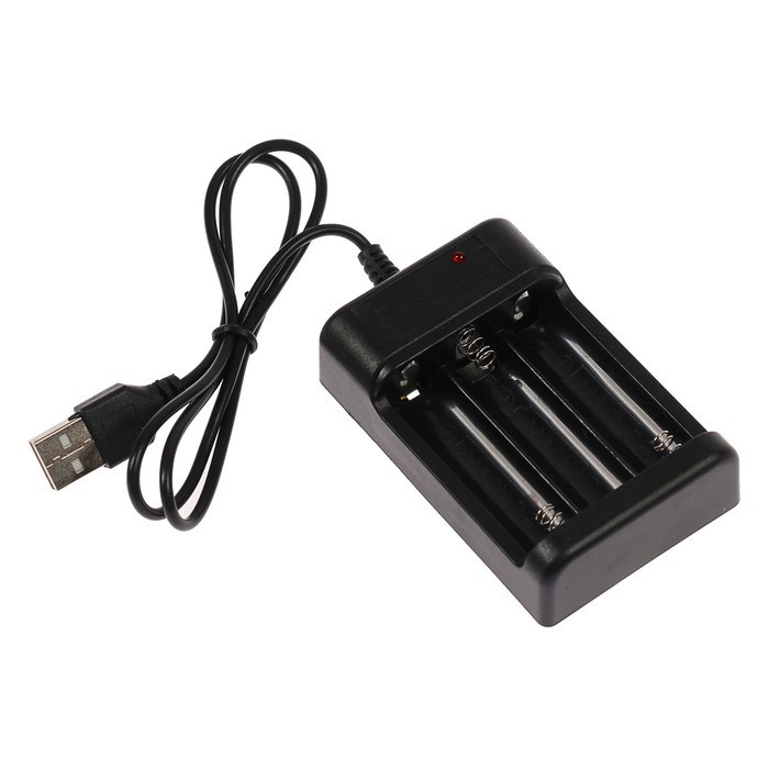 Зарядное устройство для трех аккумуляторов АА UC-25, USB, ток заряда 250 мА, чёрное - фото 51388522