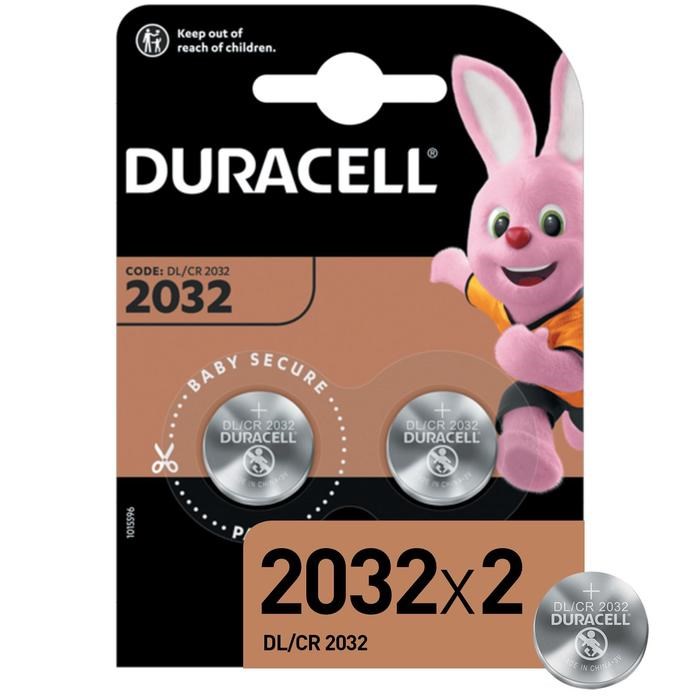 Батарейка литиевая Duracell, CR2032-2BL, 3В, блистер, 2 шт. - фото 51388584