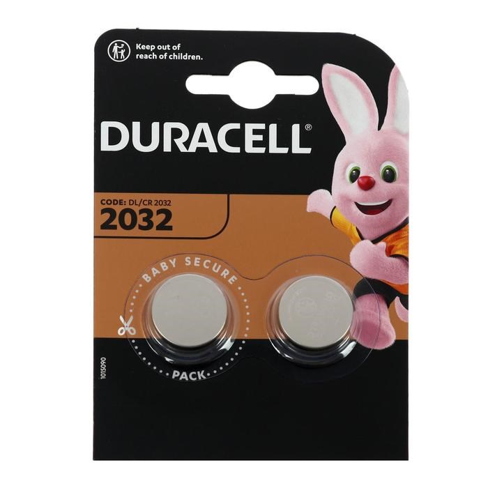 Батарейка литиевая Duracell, CR2032-2BL, 3В, блистер, 2 шт. - фото 51388586