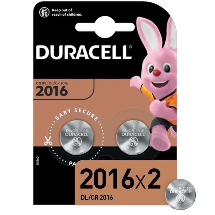 Батарейка литиевая Duracell, CR2016-2BL, 3В, блистер, 2 шт. - фото 51388596