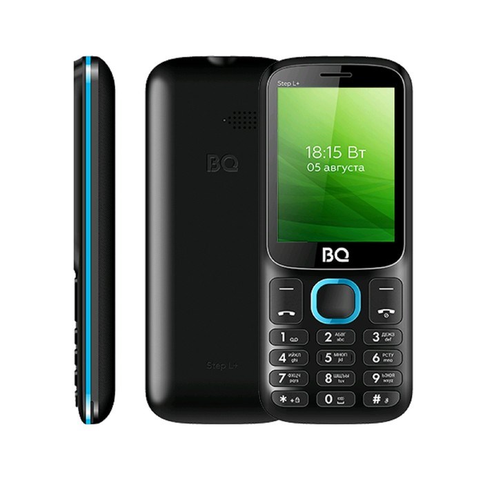 Сотовый телефон BQ M-2440 Step L+, 2.4", 2 sim, 32Мб, microSD, 800 мАч, чёрн/голубой - фото 51389369