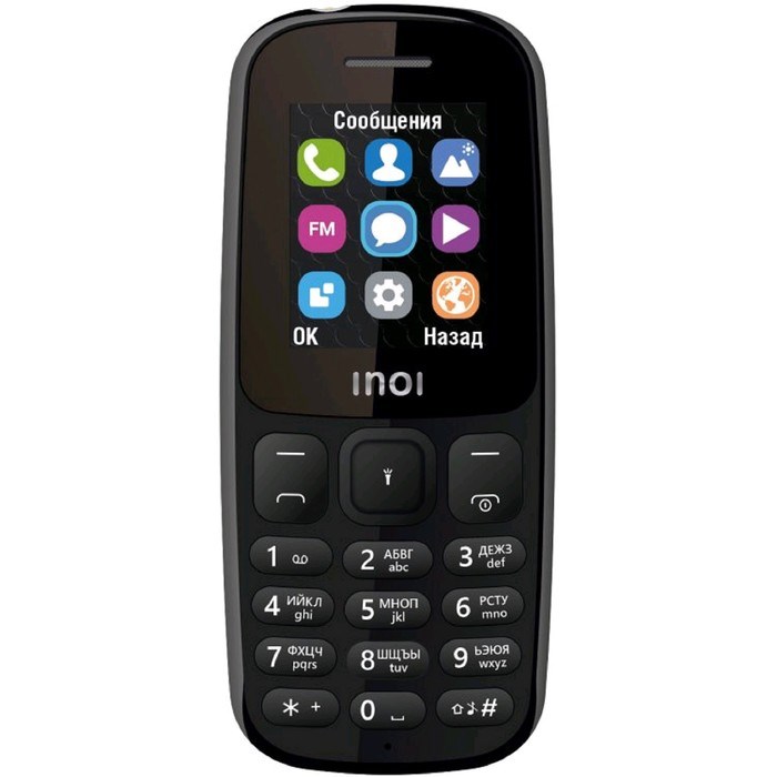 Сотовый телефон INOI 100, 1.8", 2 sim, 64Мб,  microSD, 800 мАч, чёрный - фото 51389371