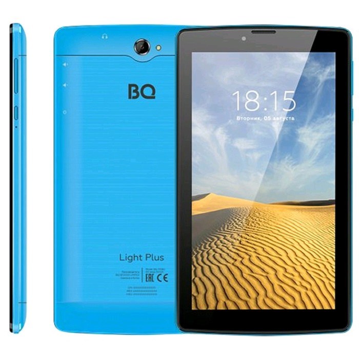 Планшет BQ 7038G Light Plus 3G, 7", TN, 1024x600, 2Гб, 16Гб, Android 9.0, 2Мп, голубой - фото 51389387